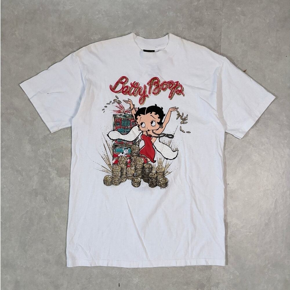 90's Vintage Betty Boop White T-Shirt -M